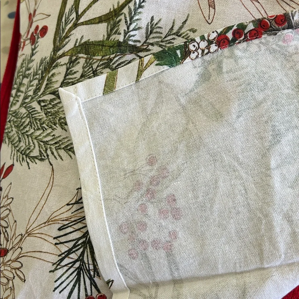 Holiday Cardinal Cotton Dishcloth -Red & Green 18x 27 Sheri Buck Baldwin design